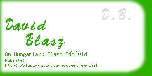 david blasz business card